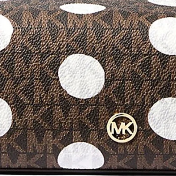 Michael Kors Brown and White Polka Dot Wristlet - Picture 4 of 6